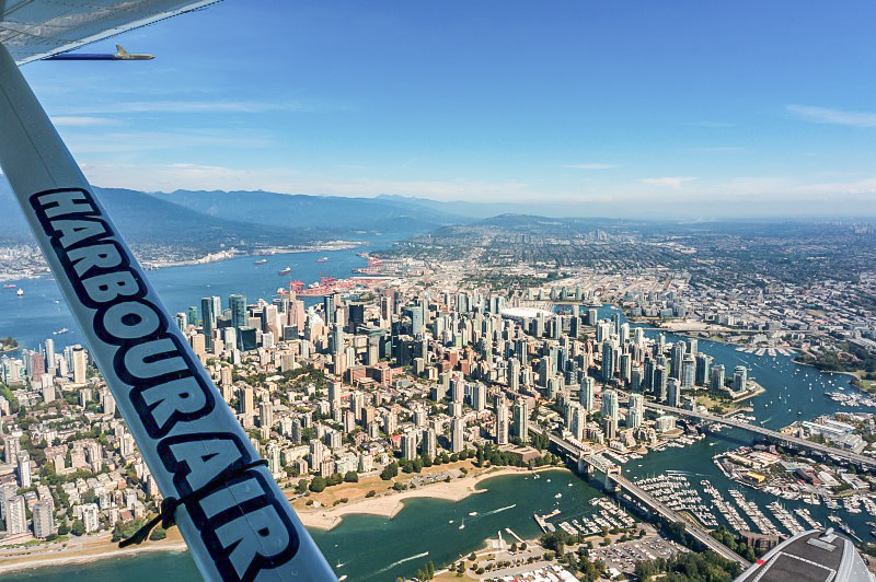Flug über Vancouver