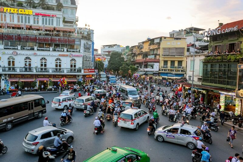 Rollerstau in Hanoi